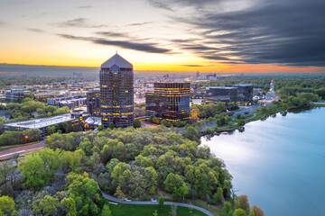 Bloomington, Minnesota, USA cityscape on Lake Normandale 2070