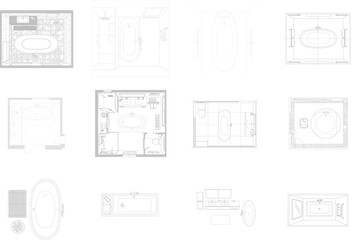 Bathroom Layouts And Architectural Drawings Collection