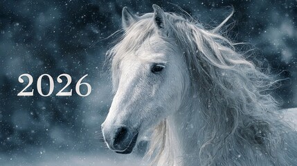 Obraz premium Fire horse symbol of the new year 2026 