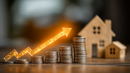 インフレによる建築費用の増加と不動産相場のグラフ