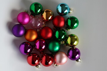 Christmas baubles. Christmas tree decorations.