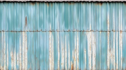 Weathered Corrugated Plastic Wall Showing Sun Fading