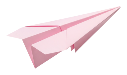 Creative paper airplane launching space aerial view fun isolated on transparent background