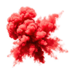 Fototapeta premium Dynamic red smoke explosion abstract digital creative isolated on transparent background