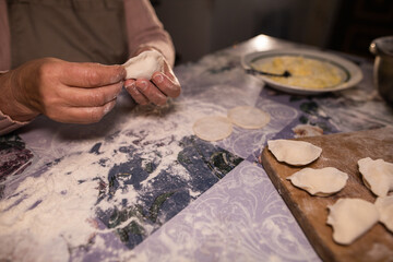 Grandma is making dumplings