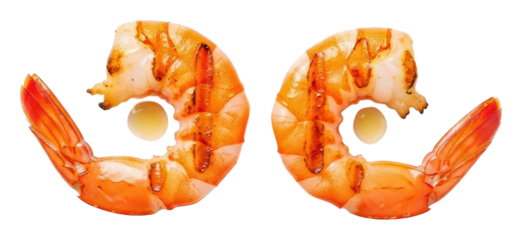 Grilled shrimp dish coastal restaurant food bright kitchen isolated on transparent background