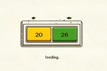 Progress bar loading screen with yellow and green segments in a minimal digital interface