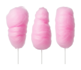 Sweet cotton candy treats at fair colorful dessert isolated on transparent background