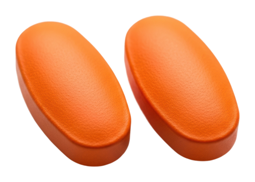 Unlocking nutritional benefits of orange tablets in supplements isolated on transparent background