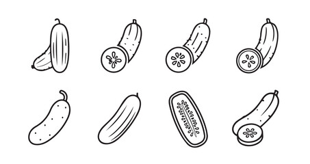 Vector illustration set of floral elements, abstract flowers, food, fruit, and vegetable icons, symbols, drawings, and designs