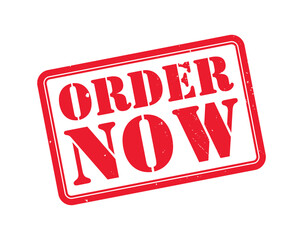 Order Now Red Grunge Stamp Badge Vector &ndash; Distressed Urgent Imprint Seal for Promotions, Sales, and Marketing Designs