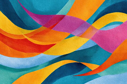 Abstract neurodiversity artwork featuring expressive flowing lines in vibrant colors, showcasing a harmonious blend of shapes and textures, evoking a sense of infinite creativity and connection
