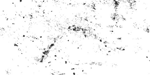 Naklejka premium Black ink splashes and drops form a grunge texture on a clear white background
