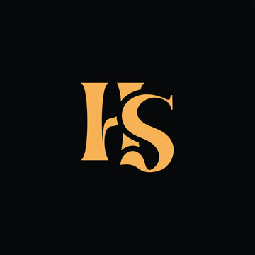 An eye catching monogram design with H and S letters intertwined in a vintage style great for luxury brand identity and logo