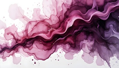 Vibrant magenta and purple alcohol ink waves forming a flowing abstract background with dynamic texture