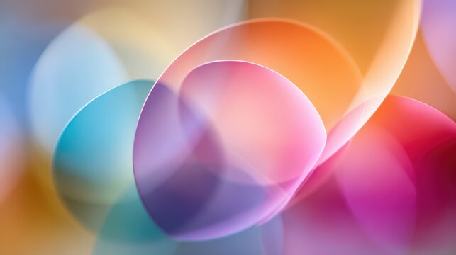 Abstract colorful gradient ribbons creating soft flowing shapes