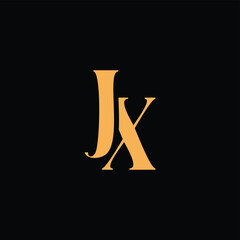 An eye catching monogram design with J and X letters intertwined in a vintage style great for luxury brand identity and logo