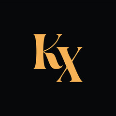 An eye catching monogram design with K and X letters intertwined in a vintage style great for luxury brand identity and logo