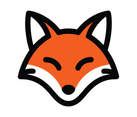 Obraz premium An illustrative depiction of a stylized fox face with closed eyes.