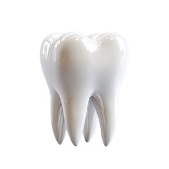 Single white molar with smooth, shiny surface on a black background