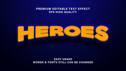 Heroes Editable Text Effect
