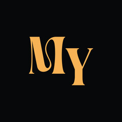 An eye catching monogram design with M and Y letters intertwined in a vintage style great for luxury brand identity and logo