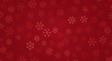 Subtle dark red background repeating simple geometric winter snowflake shapes creating seamless seasonal pattern wallpaper design