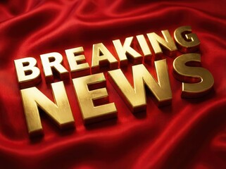 Breaking News Alert on Red Background for Media