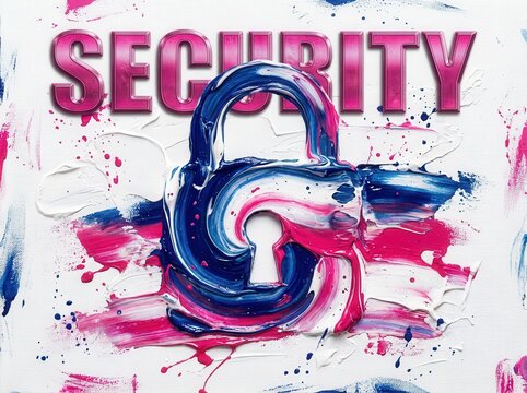 Security Symbol with Artistic Background and Lock Design