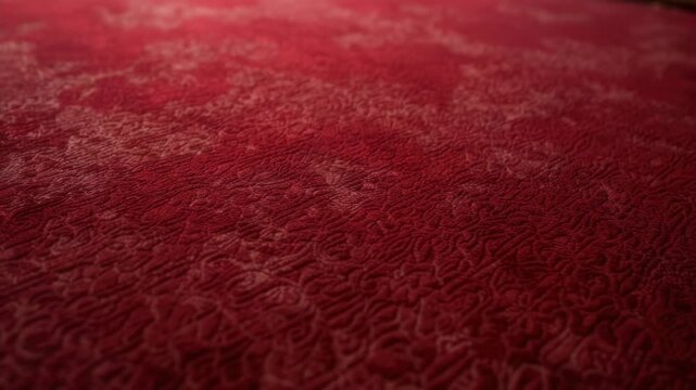 Video Cozy bedroom scene with a single bed featuring a bright red comforter