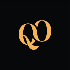 An eye catching monogram design with Q and O letters intertwined in a vintage style great for luxury brand identity and logo
