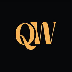 An eye catching monogram design with Q and W letters intertwined in a vintage style great for luxury brand identity and logo