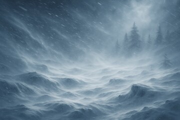 Fototapeta premium Blizzard in a Winter Landscape