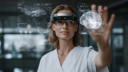 4k oman doctor in a virtual clinic using augmented reality to consult a patient remotely - Powered by Adobe