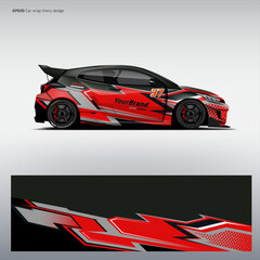 Obraz premium Sporty racing Car wrap livery design. vector file, printable file below.
