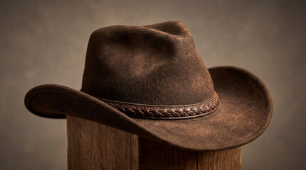Premium felt-wool cowboy hat with rich texture and classic Western style.