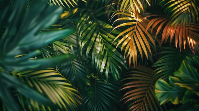 Video A detailed view of palm leaf structures and textures