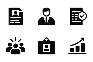 Business and career icons representing recruitment and growth