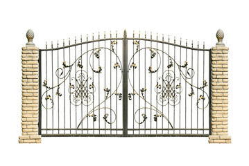 Gates with trim and columns. C.