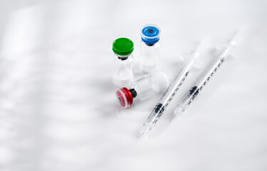 Close up of Glass Vials with Lyophilized Peptides