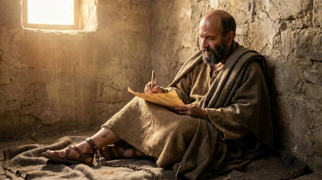 Paul Writing Letters in Prison
