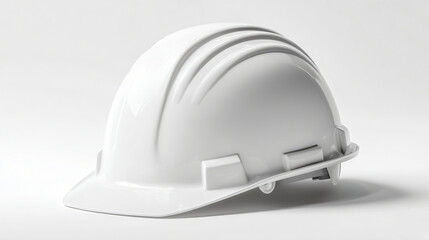 White safety hard hat isolated on white background