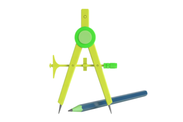 Precision drafting tool and sharp pencil ready for accurate geometric drawing and technical design projects