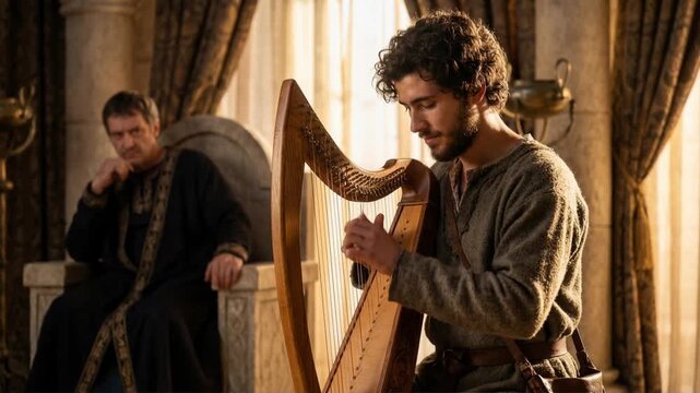 David Playing the Harp Before King Saul