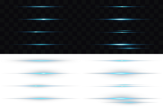 Futuristic energy streak with shimmer, flare, and neon glow. Blue line light glow with sparkle and flare shine. Magic flash laser strip divider with glitter shimmer design. Optical lens flare effect. - Powered by Adobe