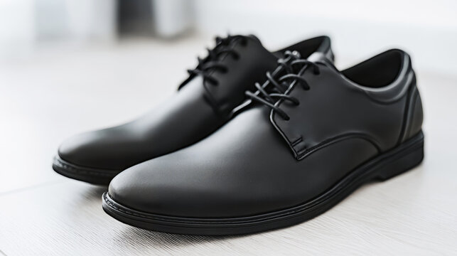 Elegant black men's dress shoes reflecting professional style and sophisticated fashion for formal events