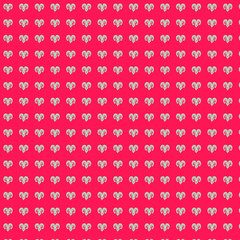 Repeating Heart Pattern on Red Background