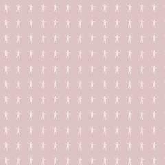 Repeating Pattern of White Silhouette Figures on Pink Background