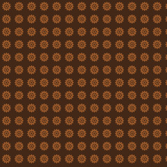 Repeating Gear Pattern on Brown Background