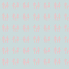 Abstract Pattern of Pink Shapes on Blue Background